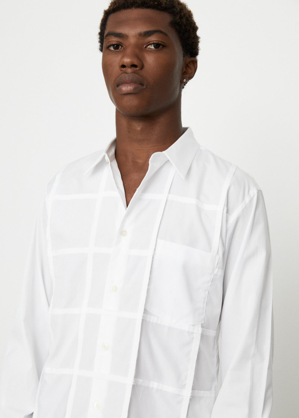 Grid Pleat Front Shirt