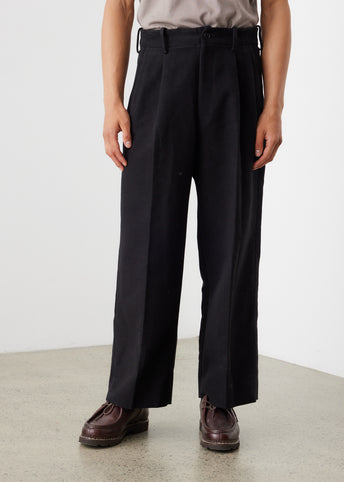 Two-Tuck Wide Side Tape Trousers