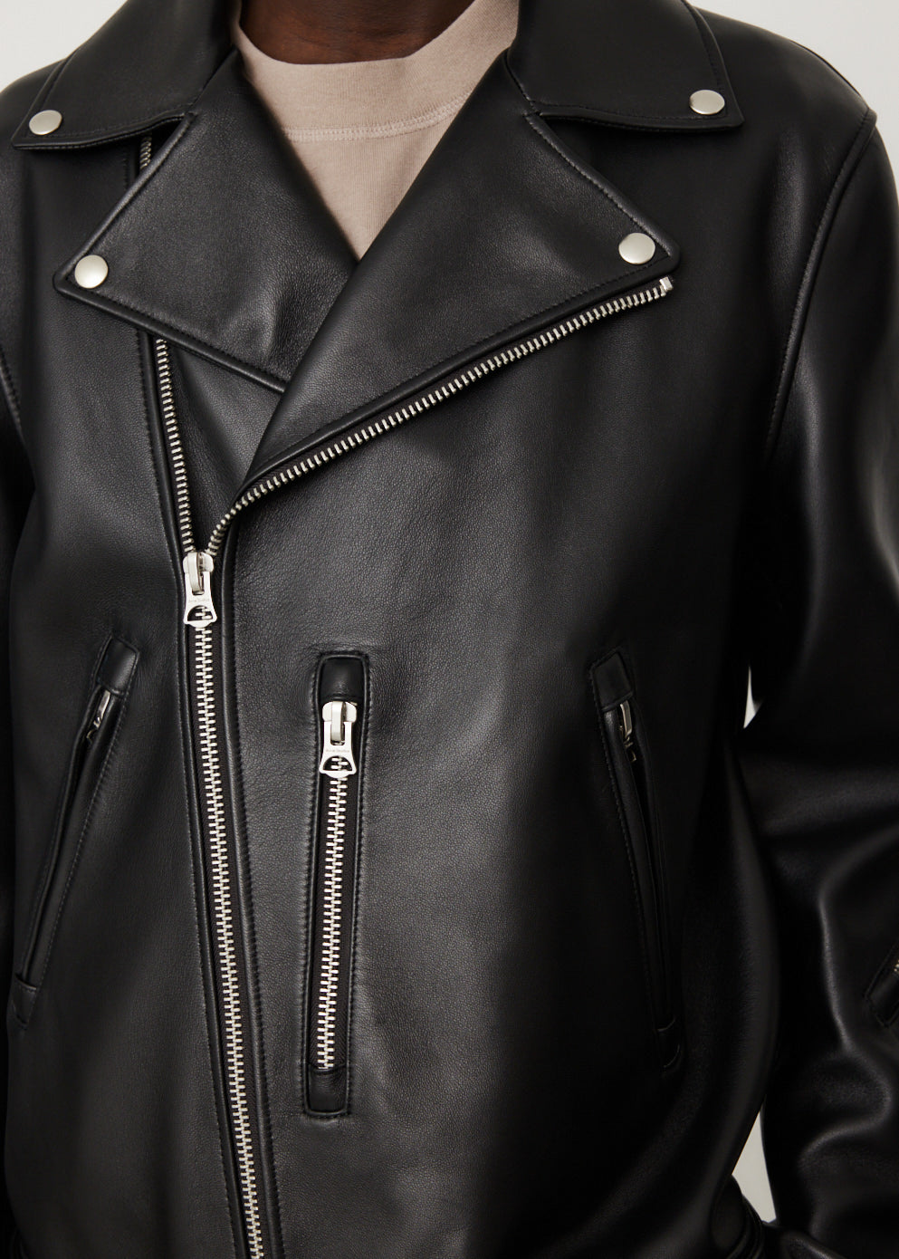 Acne studios nate clean leather clearance jacket