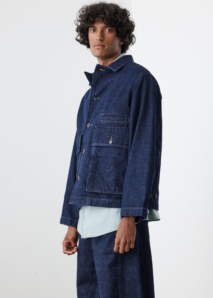 Boxy Denim Blouson Jacket