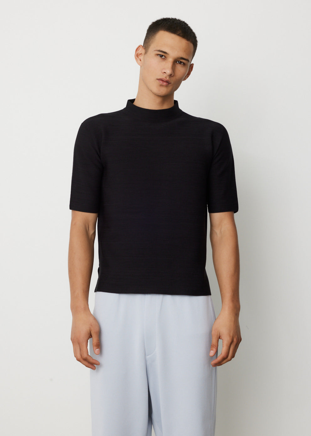 Garter Mock Neck T-Shirt