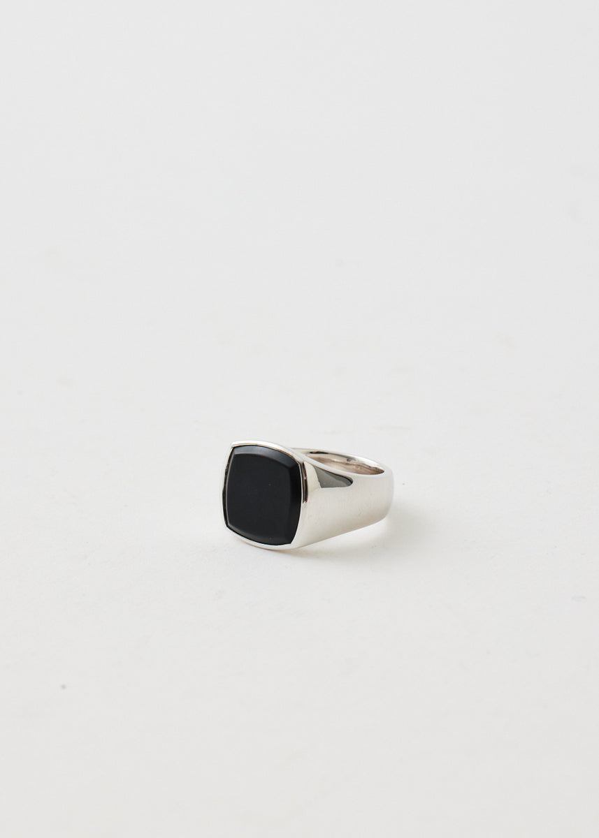 Cushion Black Onyx Ring