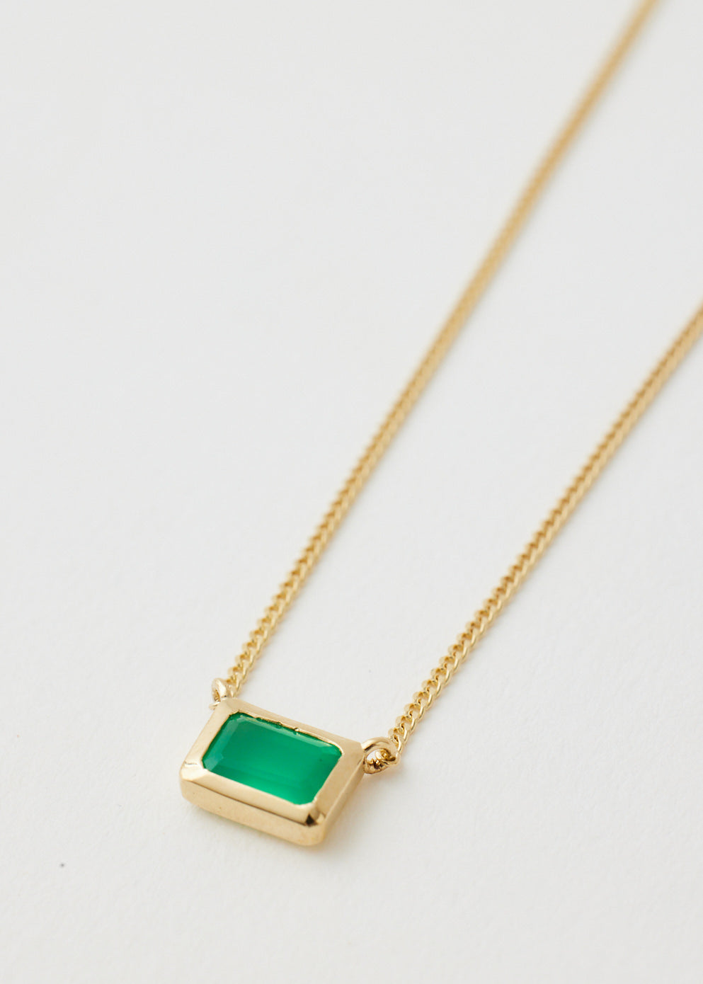 Emerald Cut Bezel Necklace