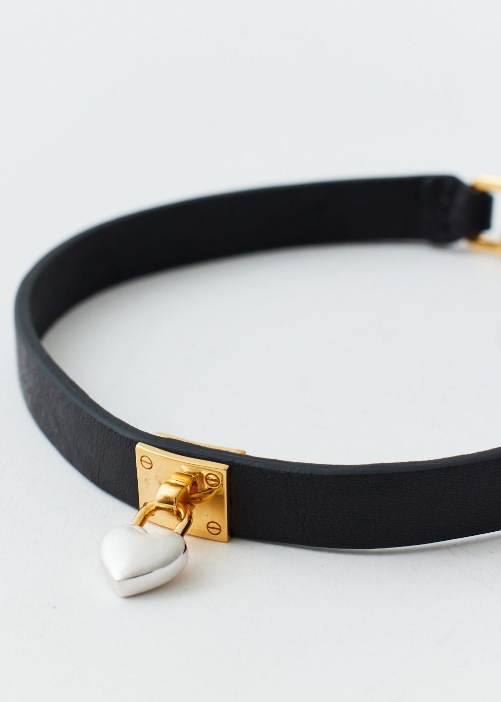 Heart Padlock Leather Choker