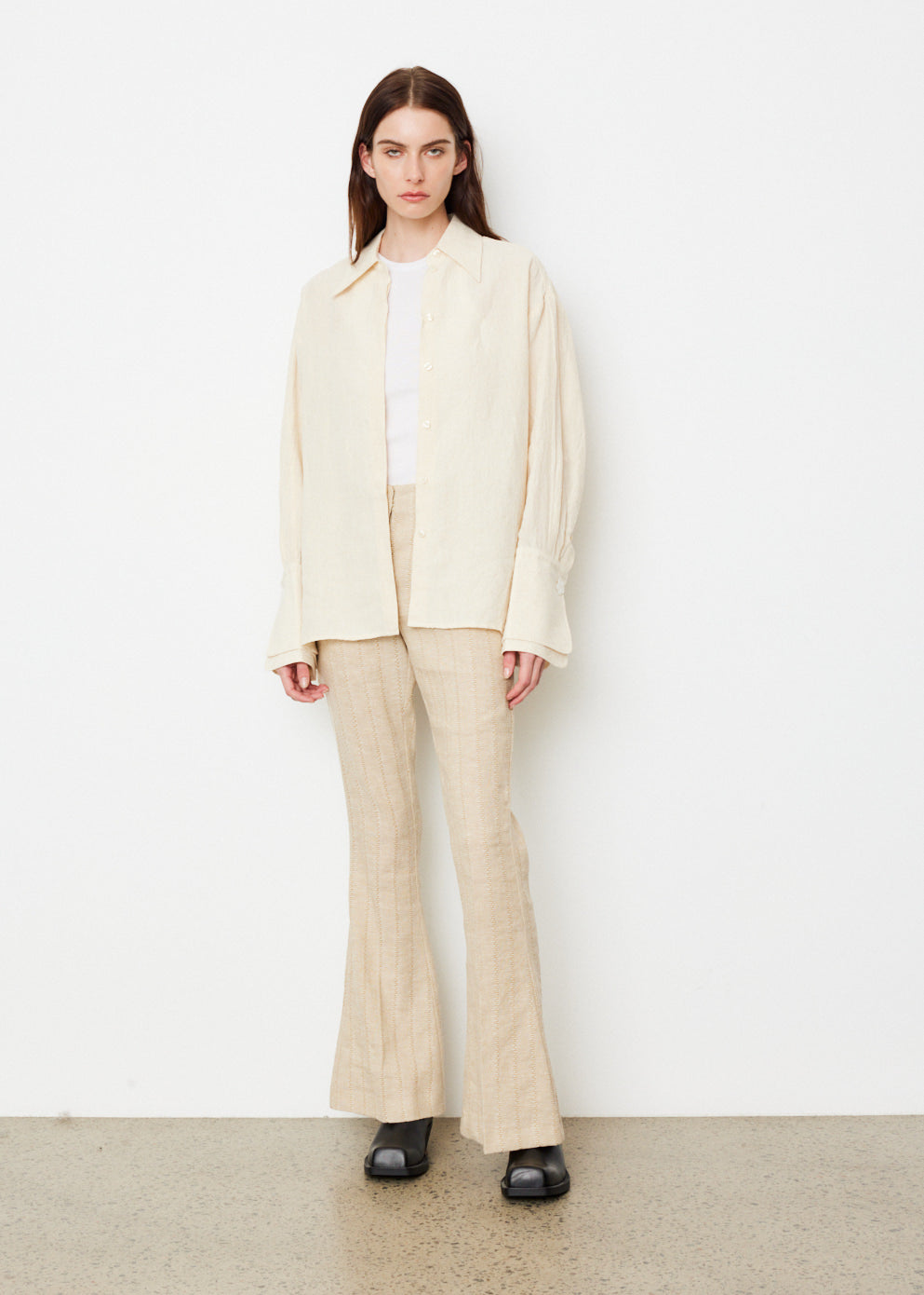 Linen Flare Trousers