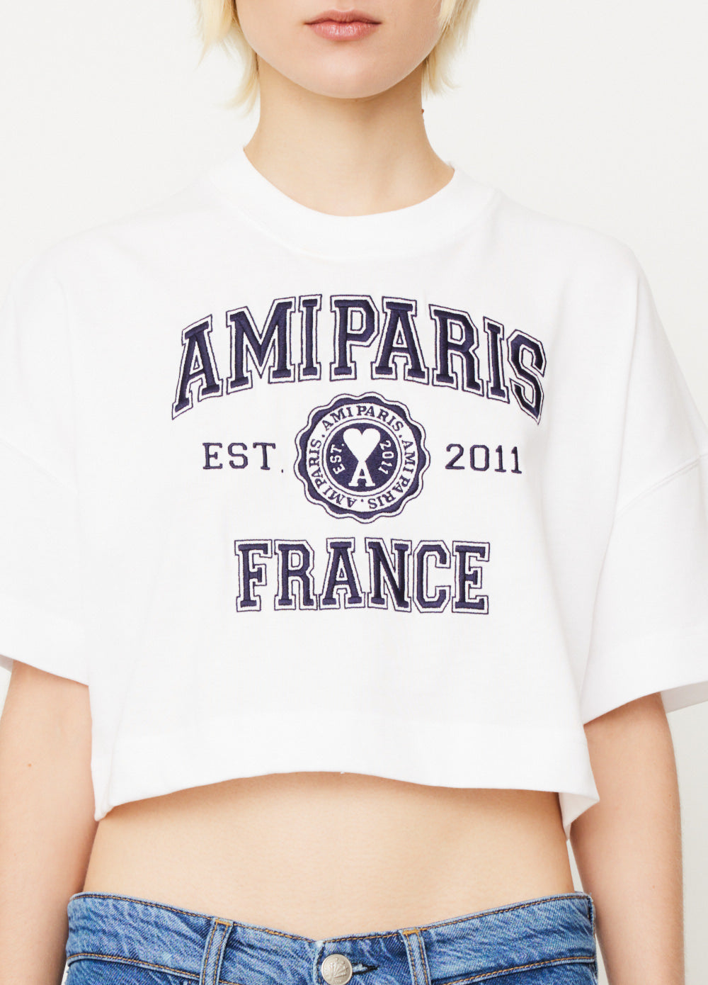 AMI Paris Cropped T-Shirt