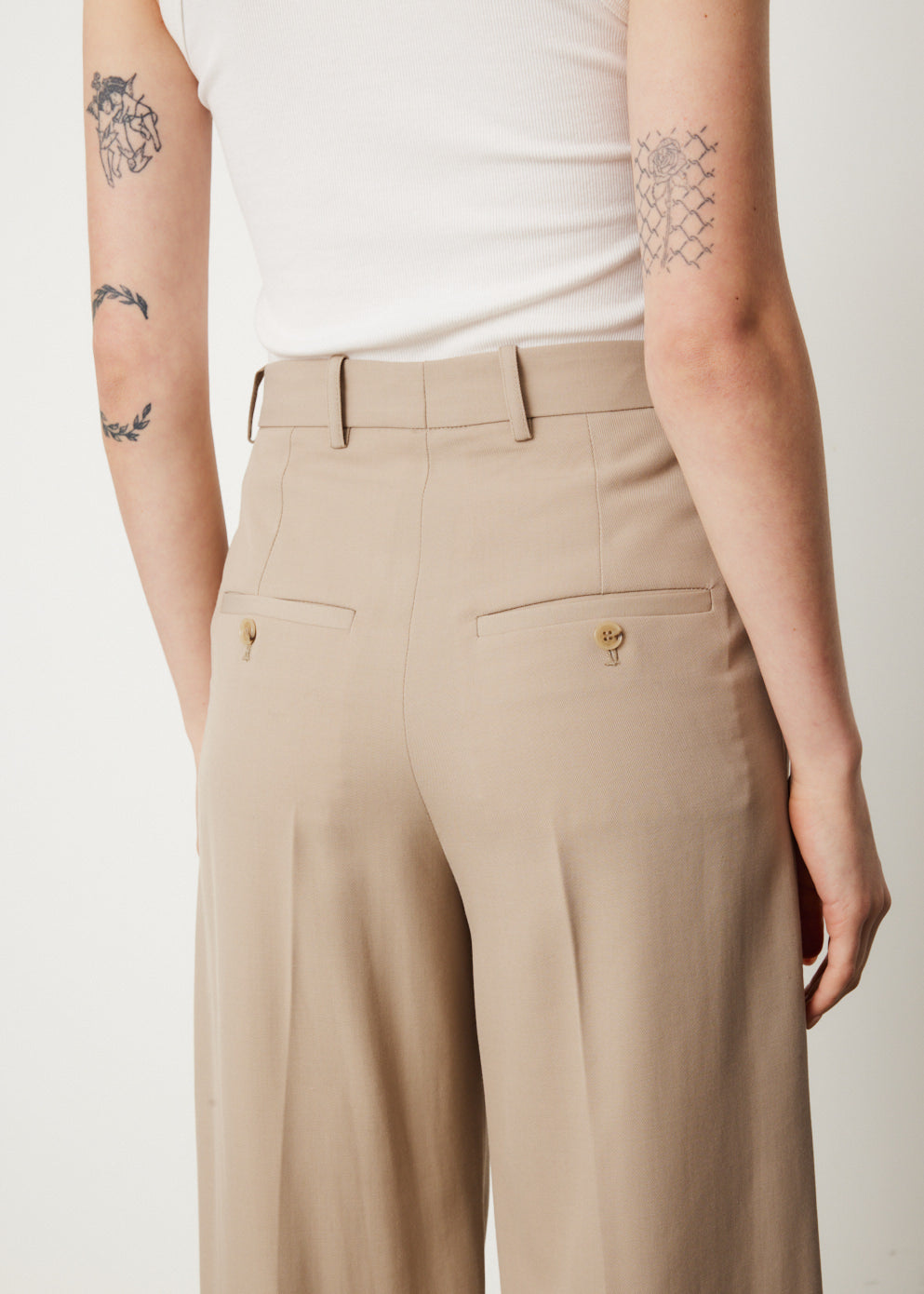 Pleat straight trousers