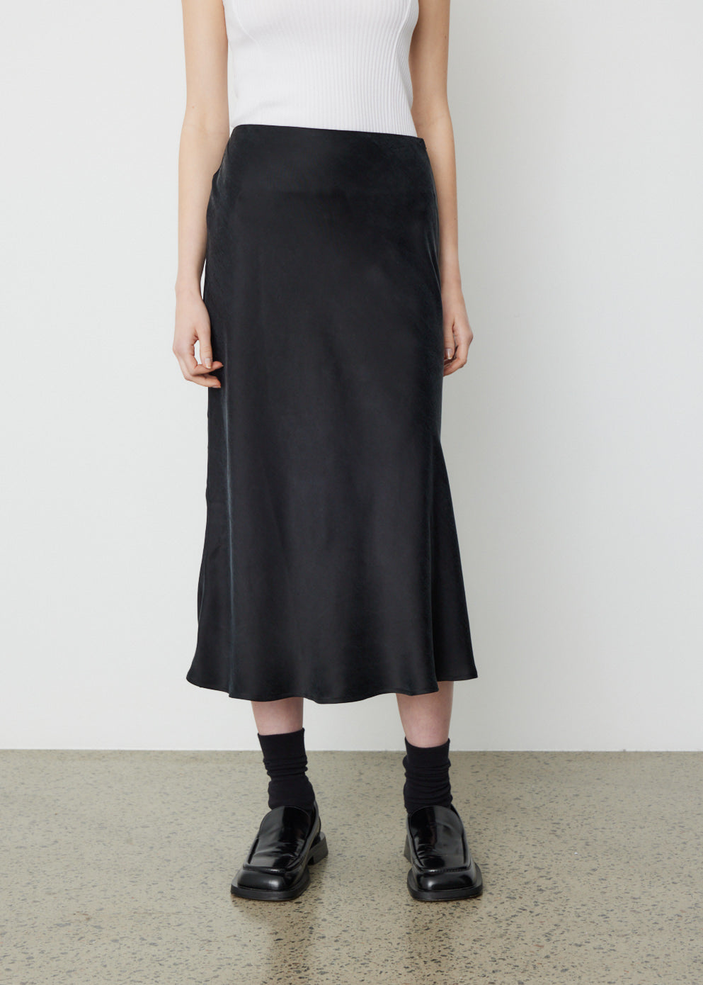 0050 Bias Cut Silky Skirt