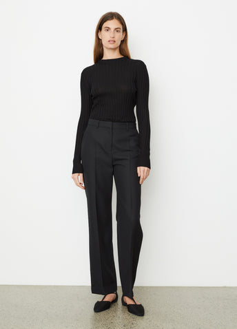 Mid-Waist Straight Trousers