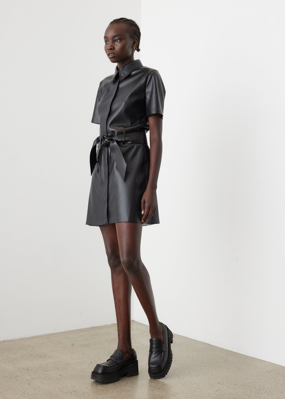 Nanushka roberta vegan leather dress sale