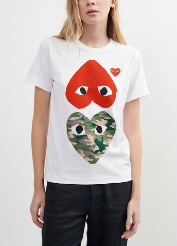 Comme de cheap garcons camo heart