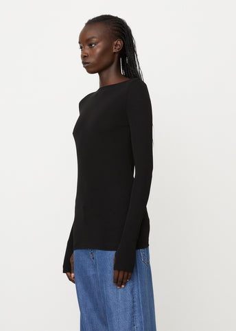 Long-Sleeve Boat Neck Top