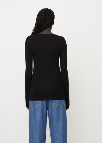 Long-Sleeve Boat Neck Top