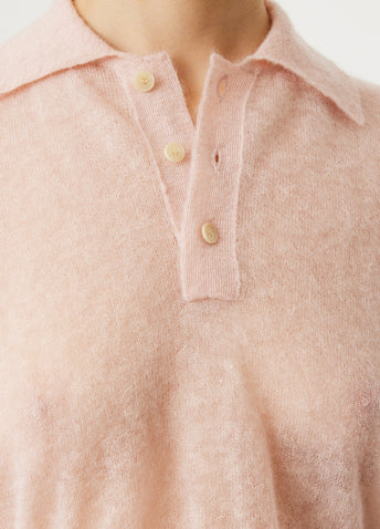 Kid Mohair Sheer Knit Polo