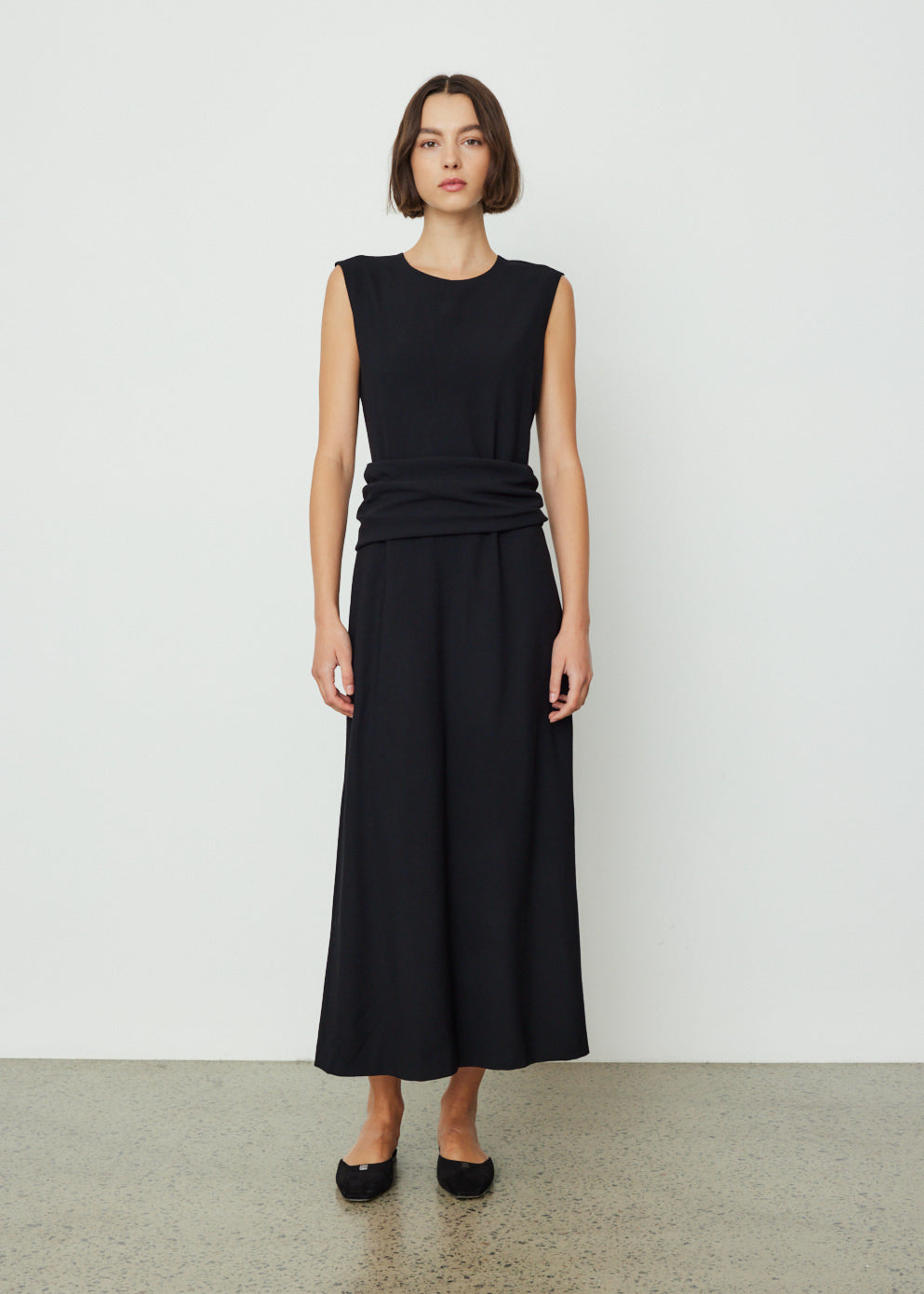 Wool Crepe Band Dress