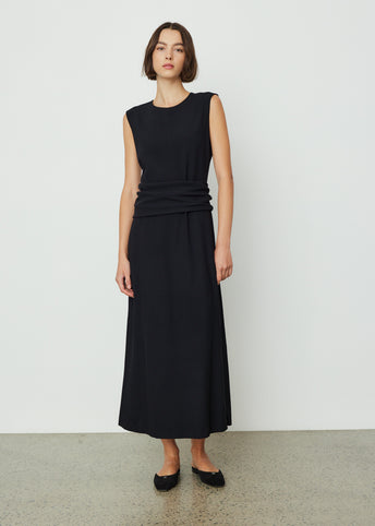 Wool Crepe Band Dress