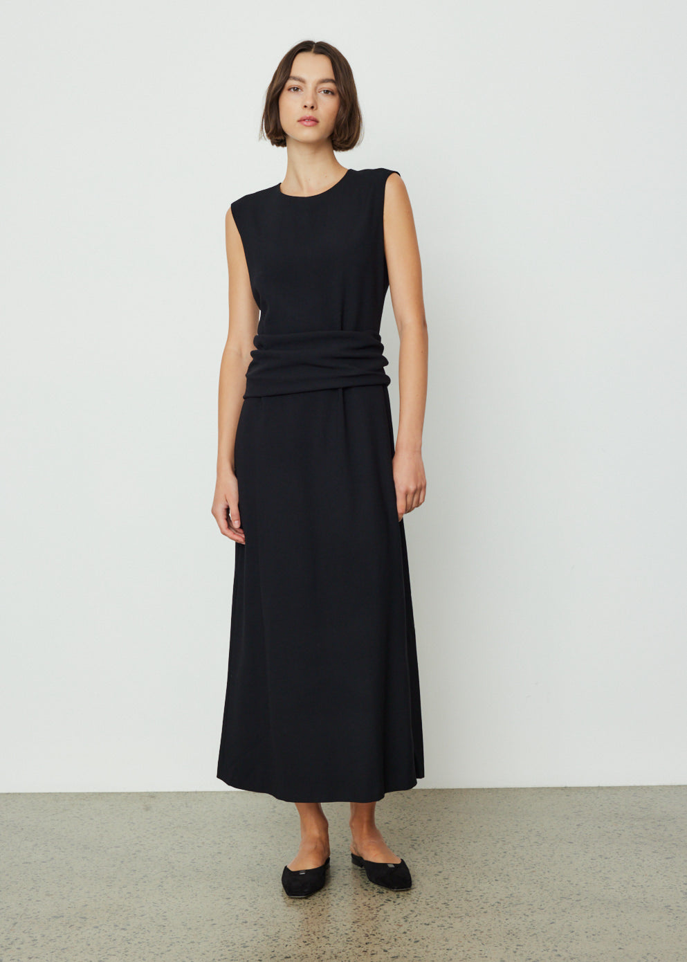 Wool Crepe Band Dress