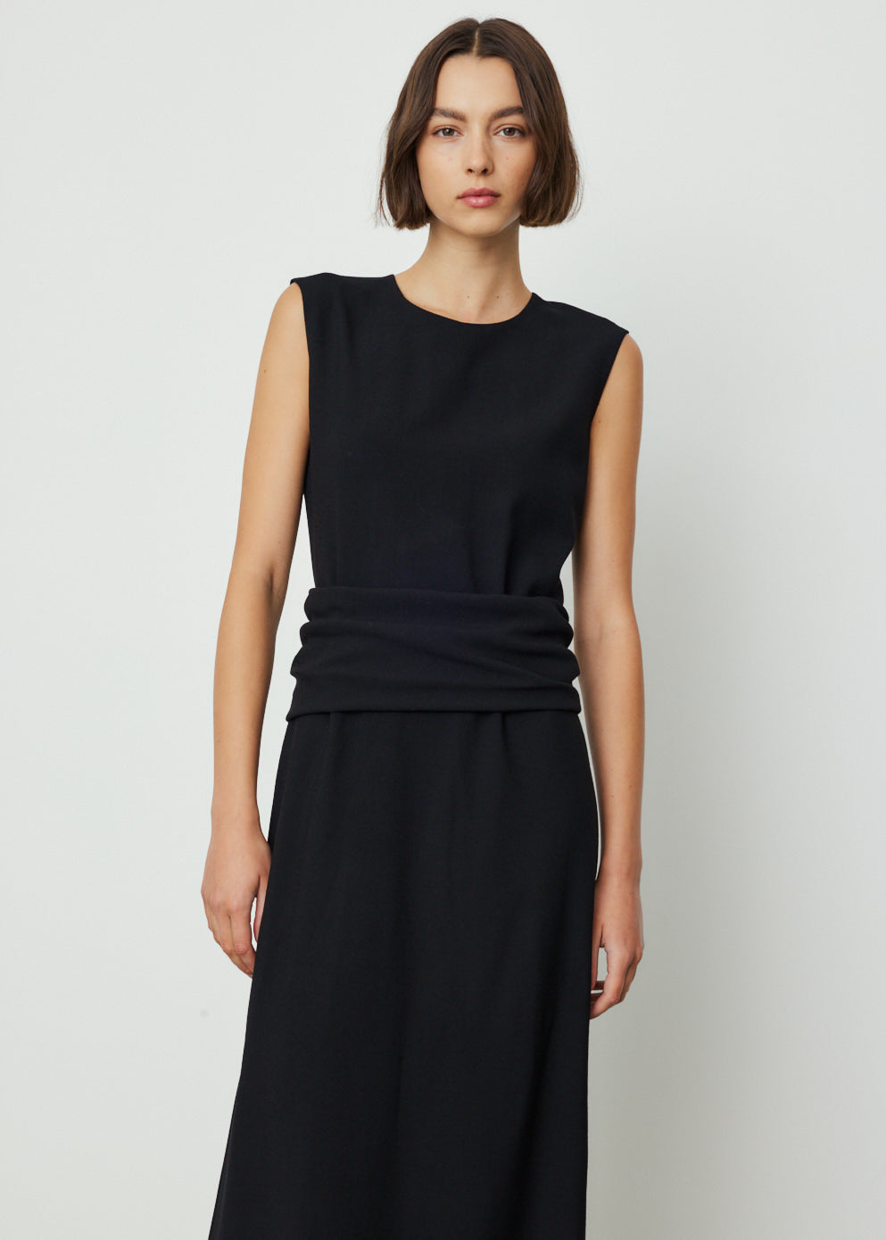 Wool Crepe Band Dress