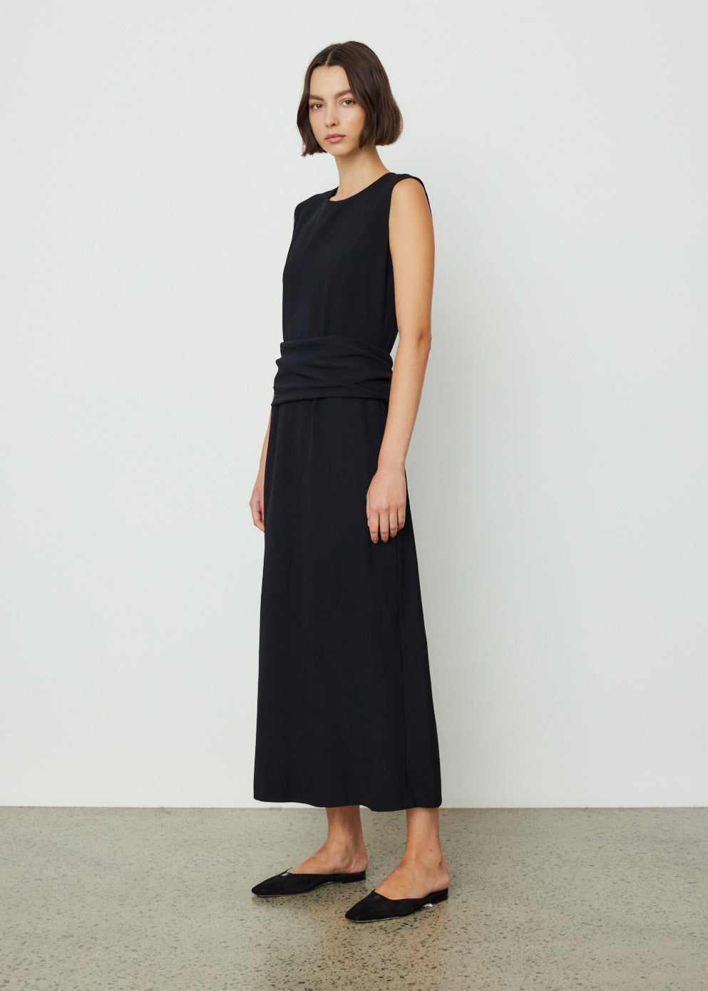 Wool Crepe Band Dress