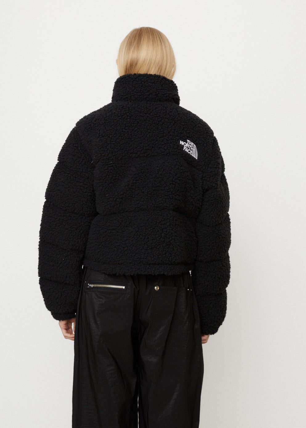 Black borg bubble cropped bomber clearance jacket