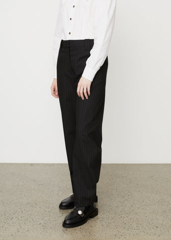 Stretch Stripe Mid Waist Pants