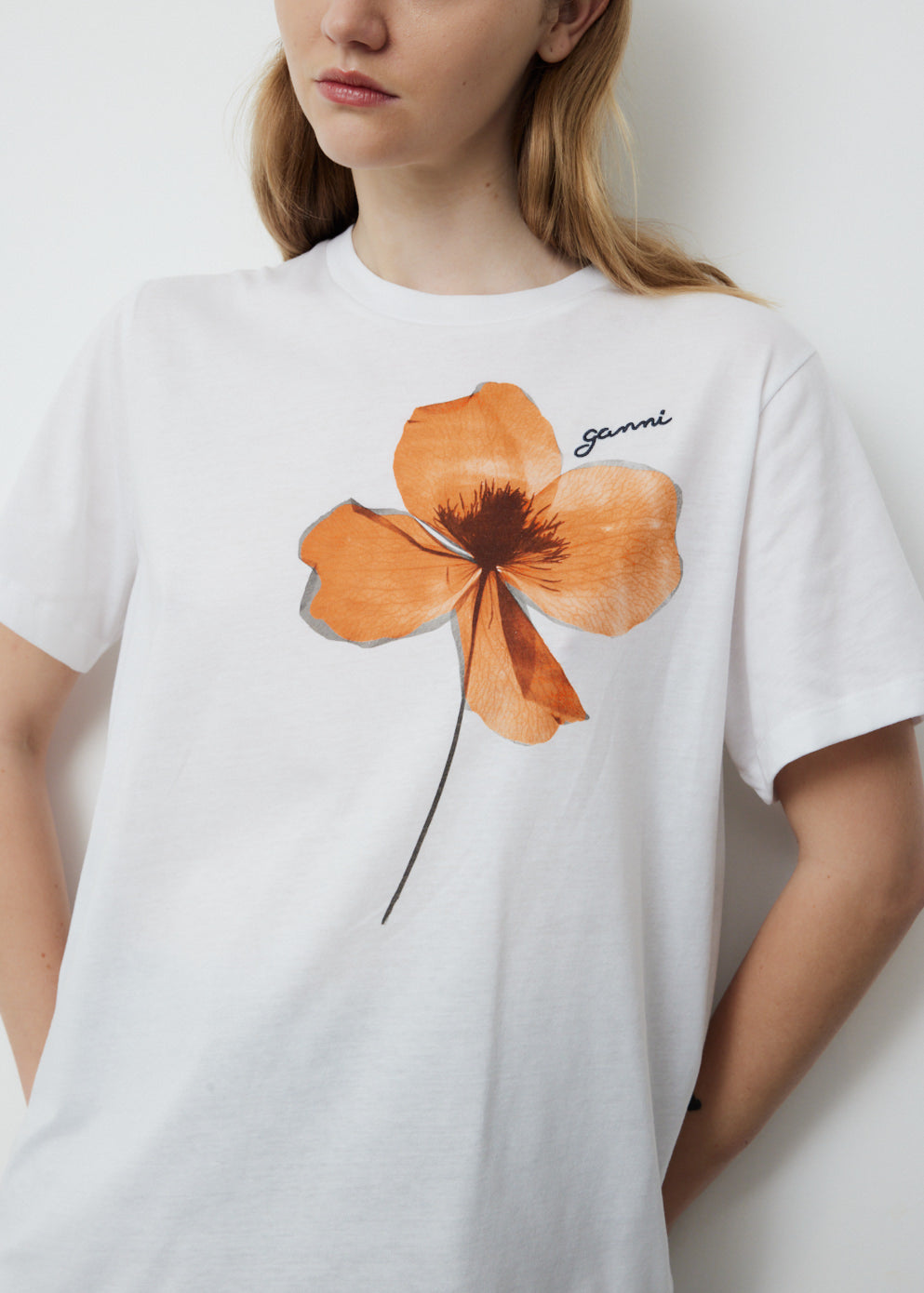 Relaxed Flower organic cotton T-shirt, GANNI