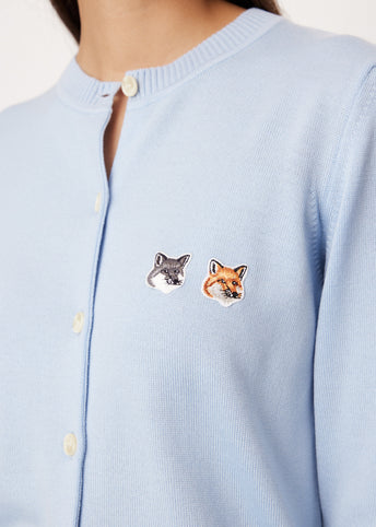 Double Fox Head Patch Cardigan