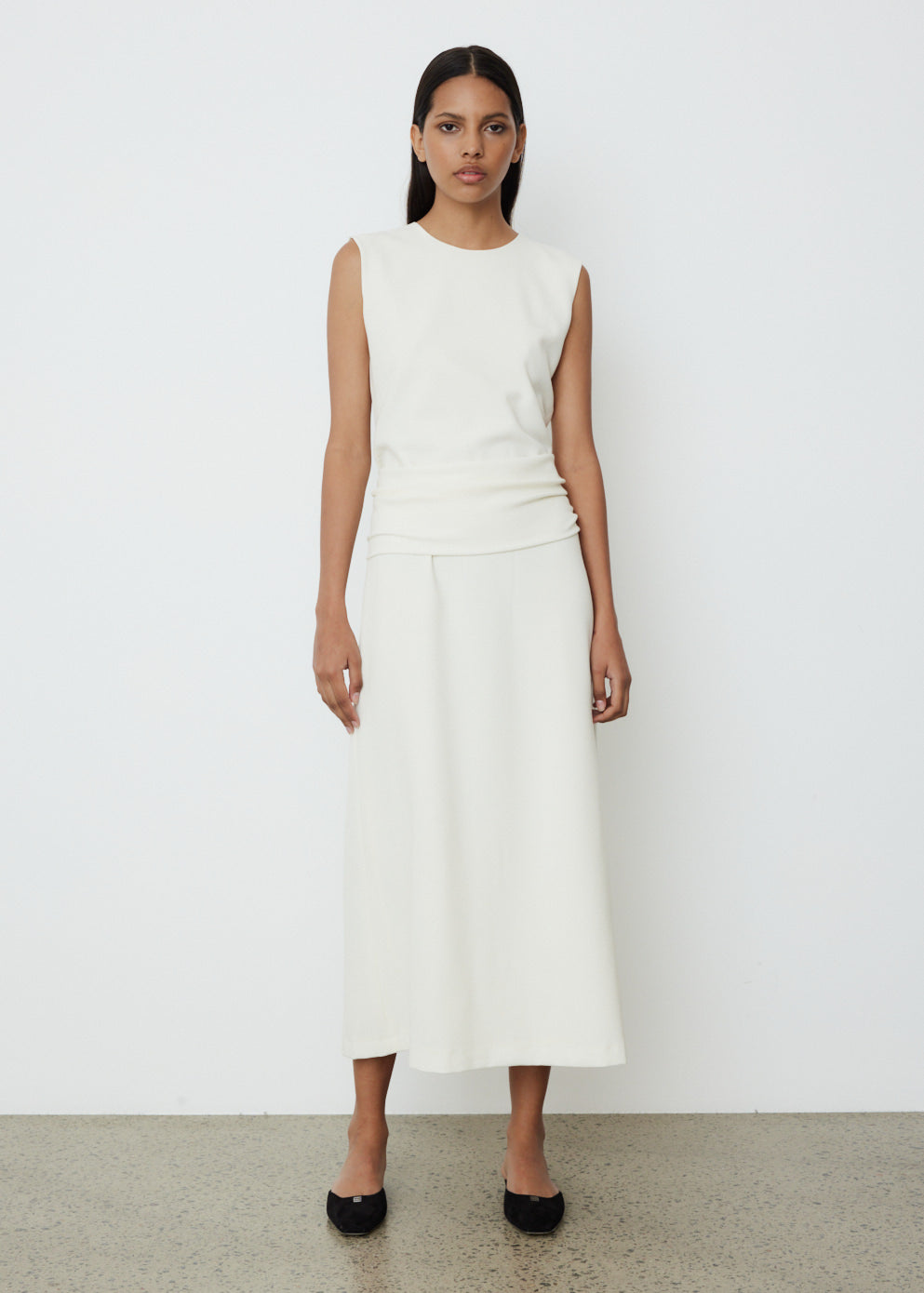 Wool Crepe Band Dress