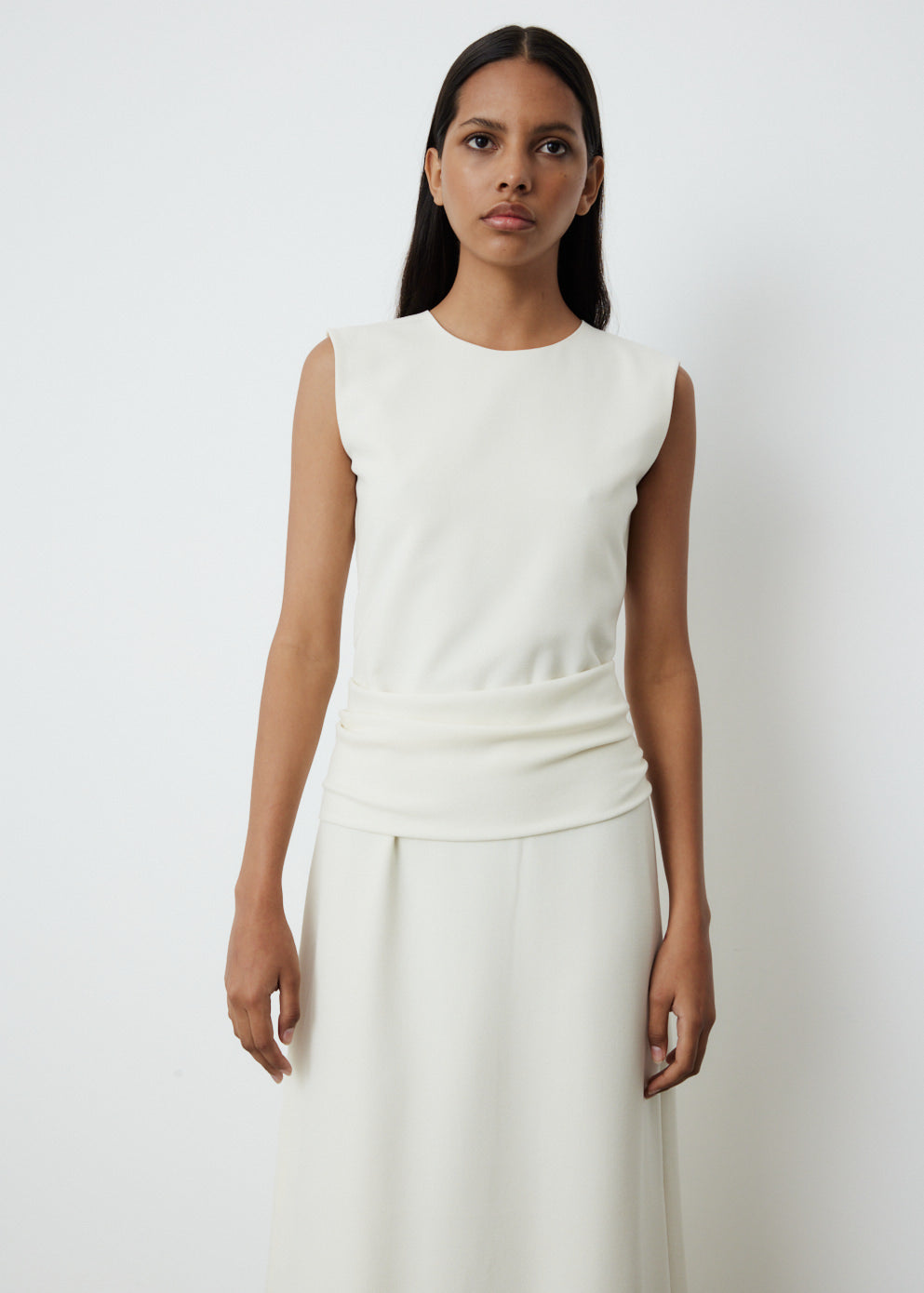 Wool Crepe Band Dress