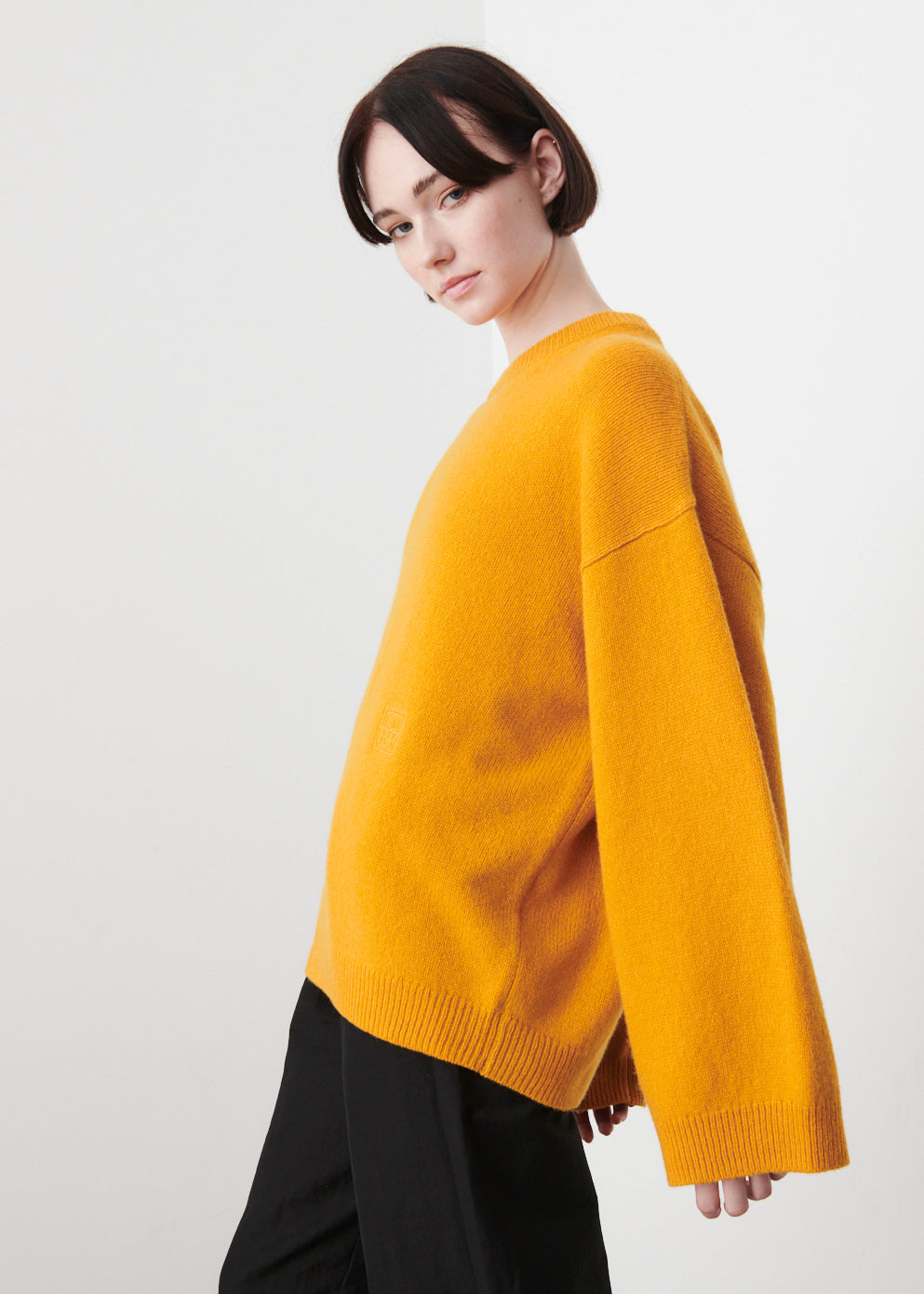 TOTEME Orange Knit Monogram Sweater