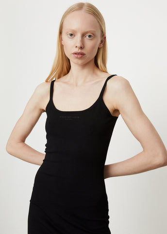 Scoopneck Tank Dress with Printed High Density Logo