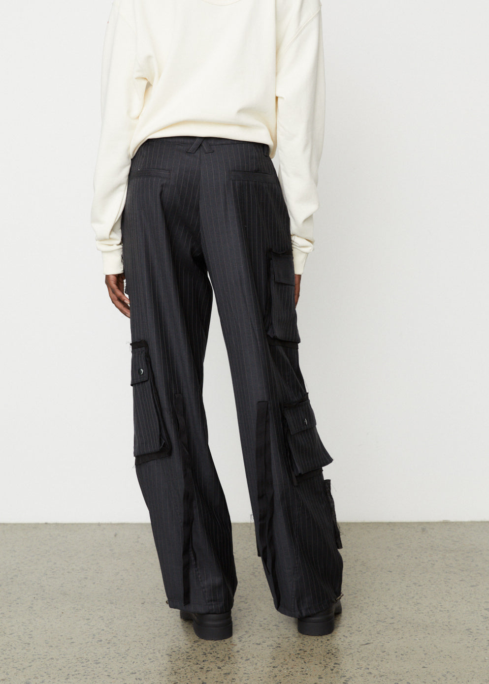 Pin Stripe Tailored Cargo Pants