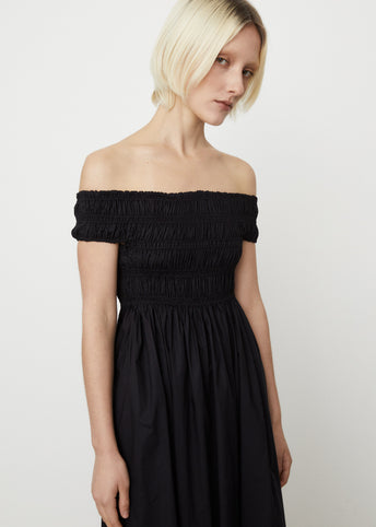 Shirred Off Shoulder Dress