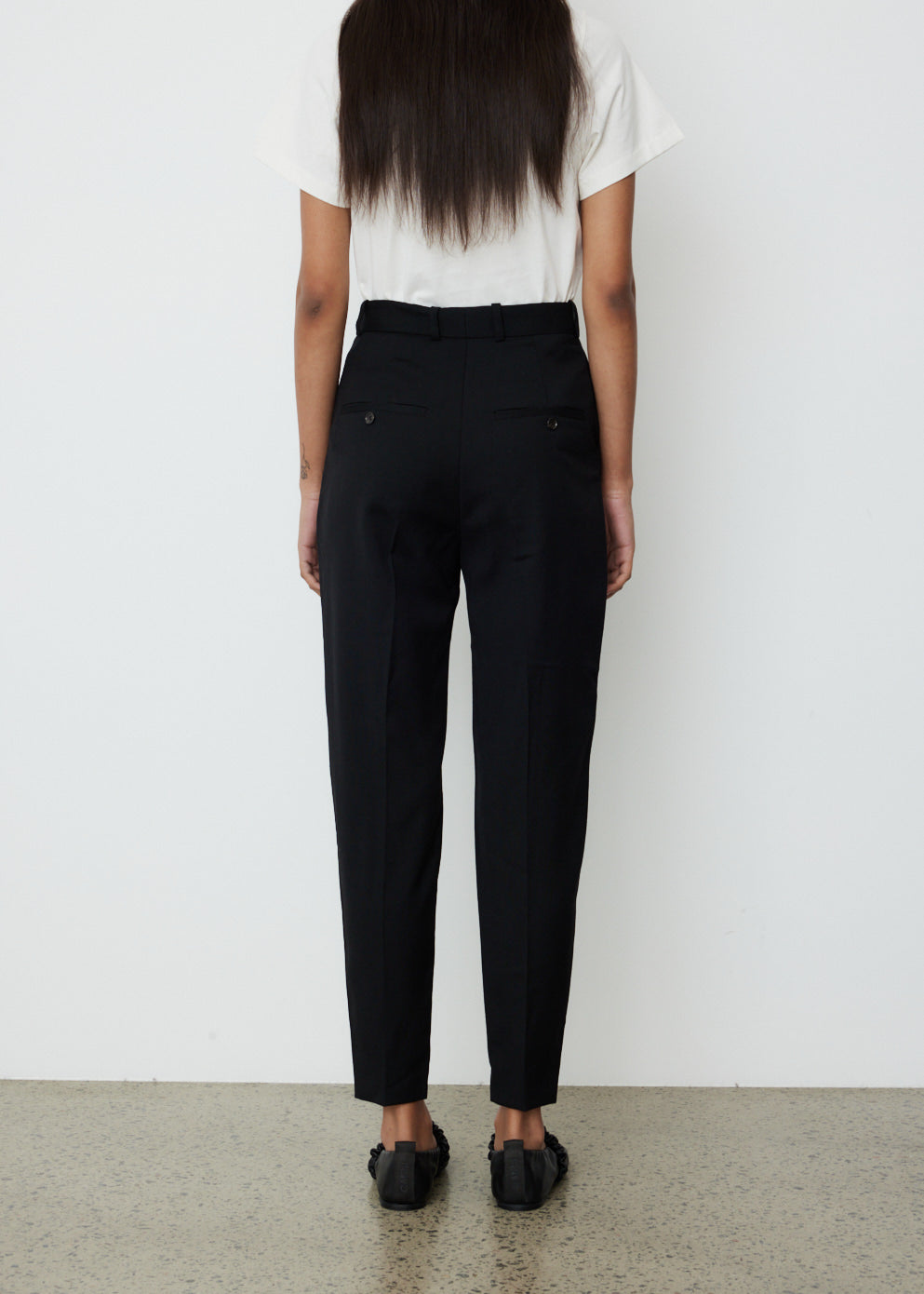 Sewn Pleat Wool Trousers