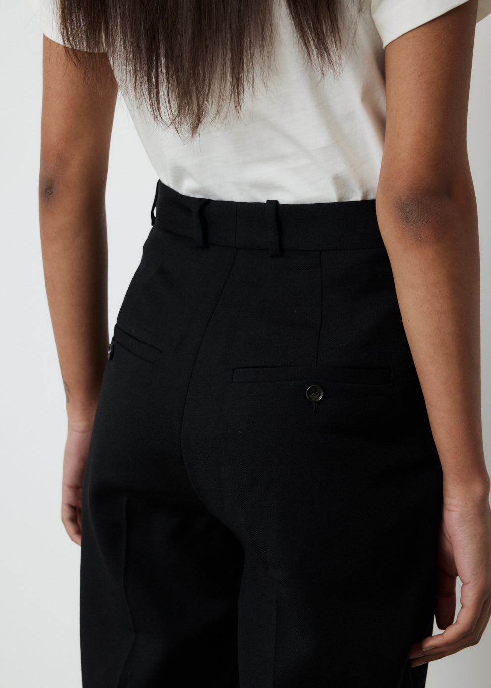 Flared trousers with creases black - Women | BALMAIN