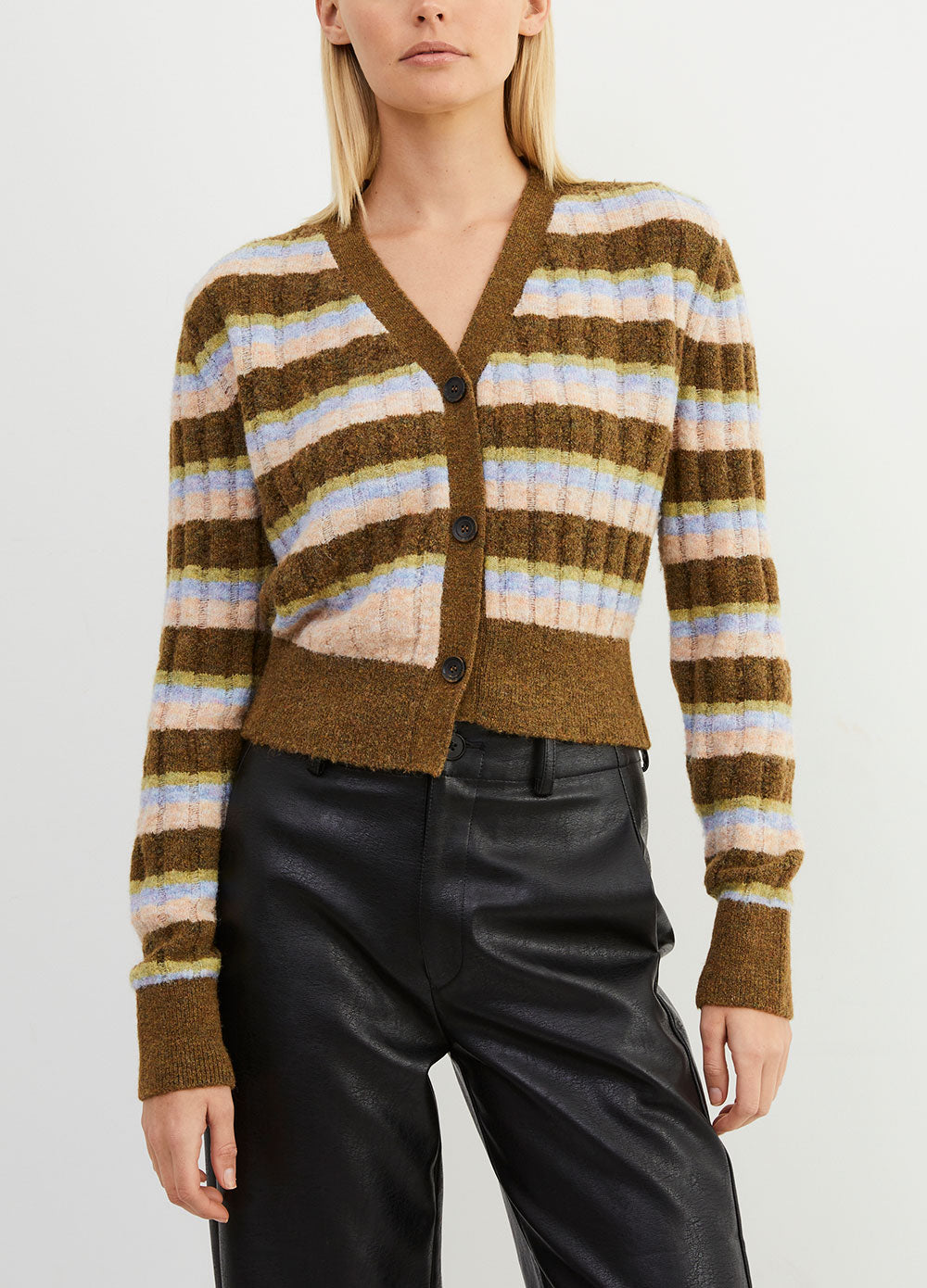 Asymmetric Stripe Cardigan