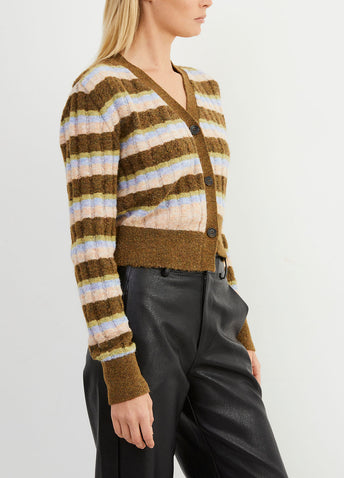 Asymmetric Stripe Cardigan