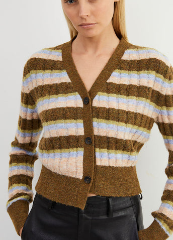 Asymmetric Stripe Cardigan