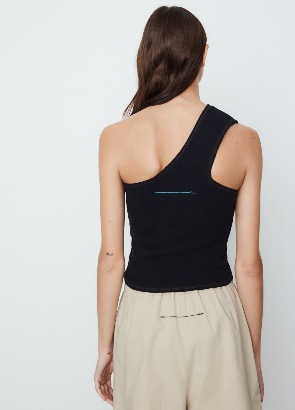 Slim Rib One Shoulder Tank