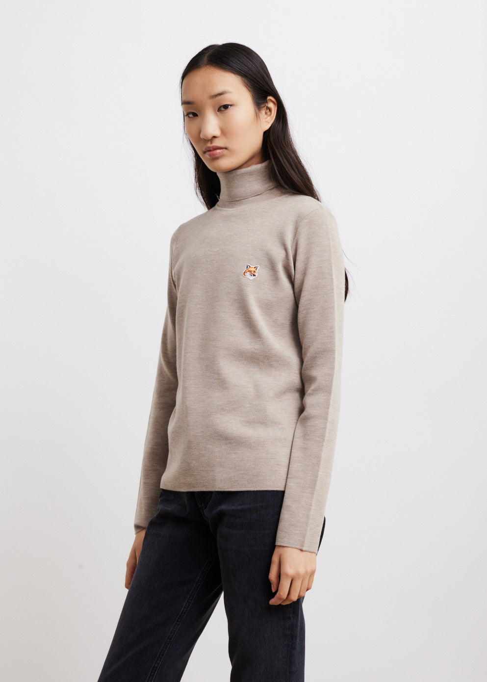 Fox Head Patch Fitted Turtleneck