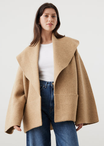 Draped on sale collar coat