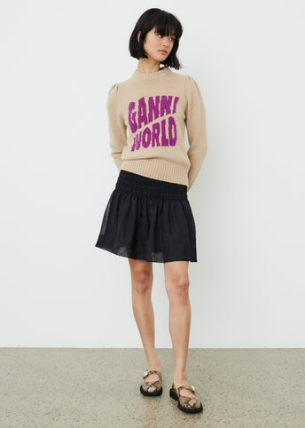 Graphic Puff Shoulder Pullover