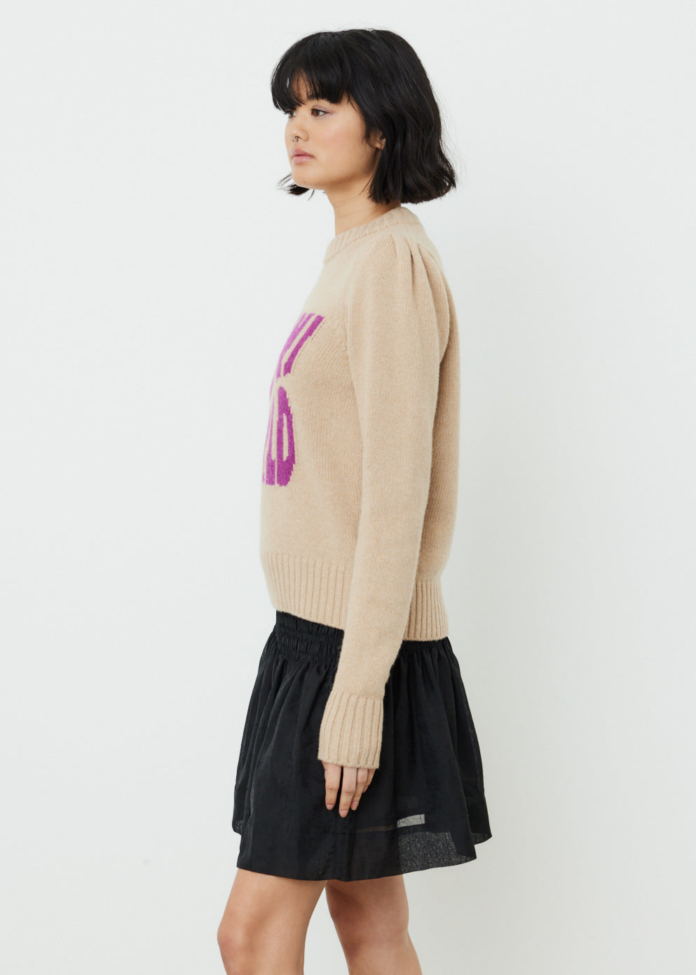 Graphic Puff Shoulder Pullover