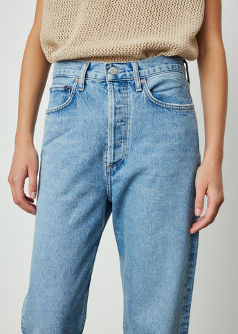 90s Crop Mid Rise Loose Straight Jeans