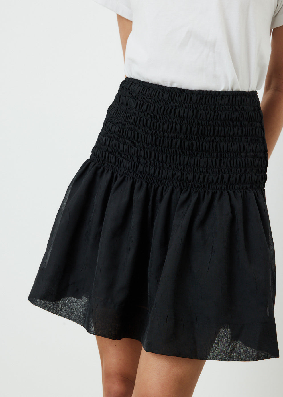 Crinkled Georgette Mini Skirt