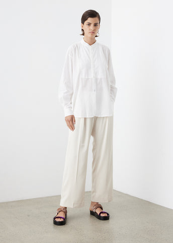 Cotton Bib Front Shirt White