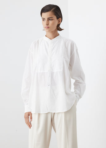 Cotton Bib Front Shirt White