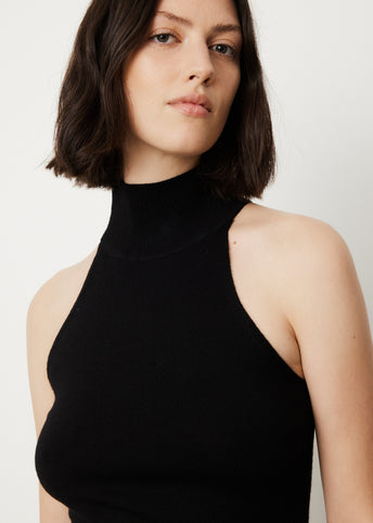 Ribbed Neck Wool Top